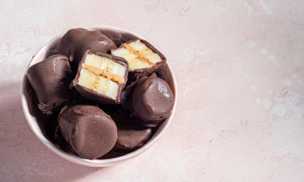 Chocolate Covered Banana Peanut Butter Bites with Collagen