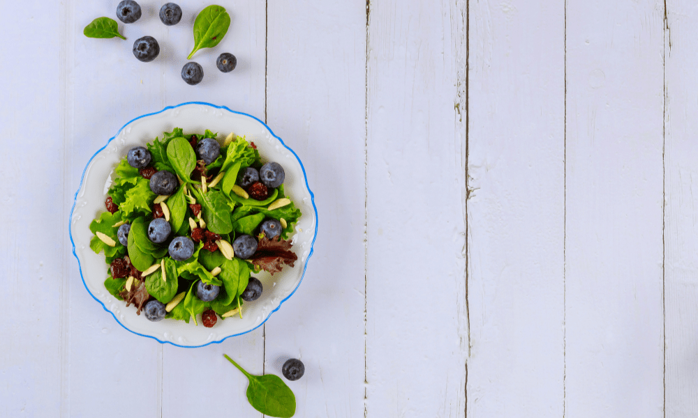 Blueberry Spring Salad with Honey Almond Collagen Dressing - Renewed Health Co.